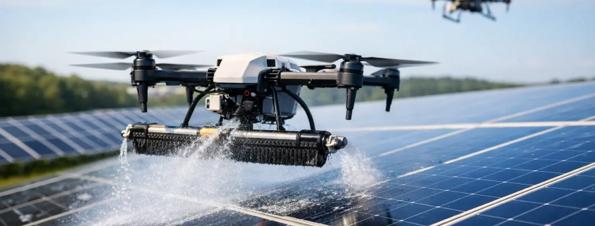 Can Drones Clean Solar Panels Safely and Well?