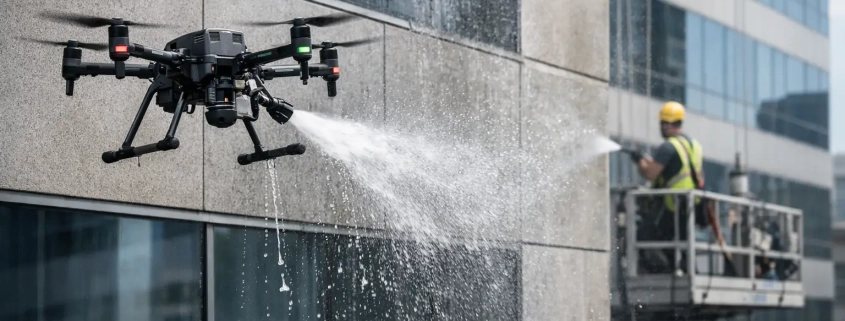 Drone Building Washing for Safer, Cleaner Exteriors