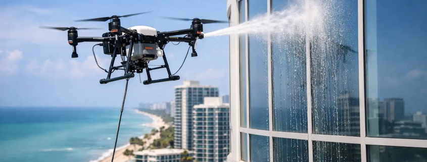 Drone Cleaning for Tall South Florida Buildings