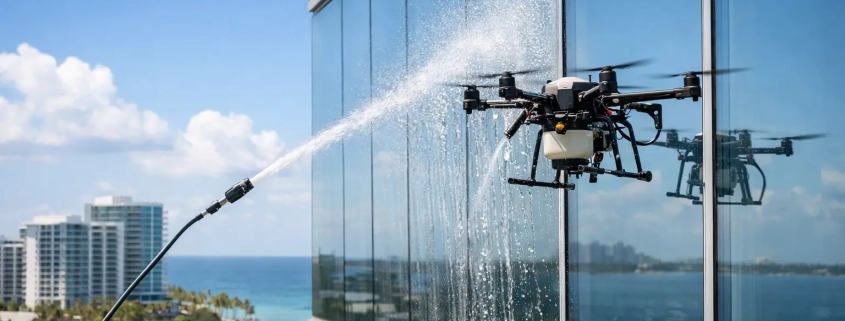 Drone Window Washing for South Florida Buildings