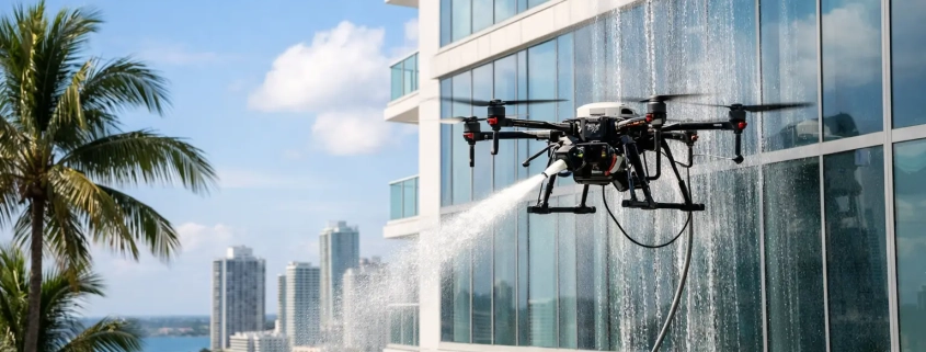 Exterior Drone Cleaning for South Florida Buildings