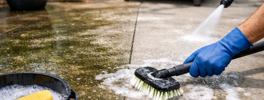 How to Remove Mildew From Patio Concrete