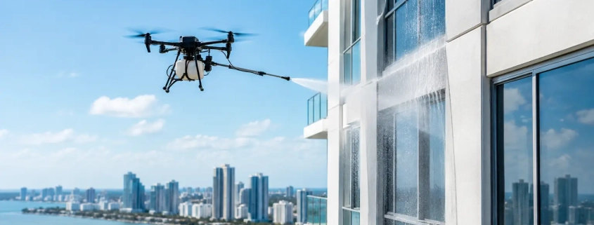 Drone Facade Cleaning for South Florida Buildings