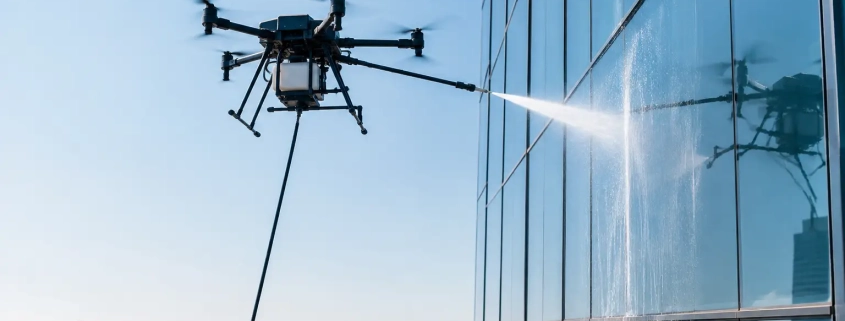 Drone Pressure Washing for High-Rise Buildings
