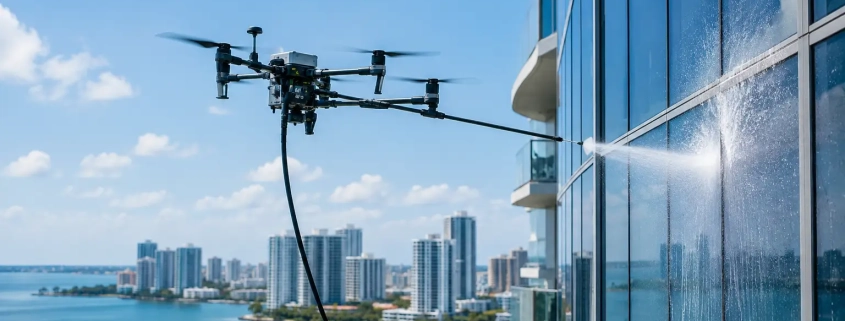 Drone Window Cleaning for South Florida Buildings