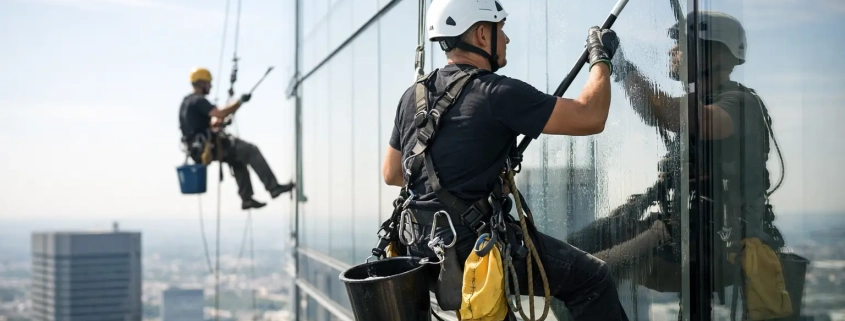 Highrise Cleaning Without Scaffolding or Lifts